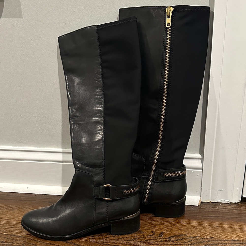 Steve Madden Black Leather Heeled Boots